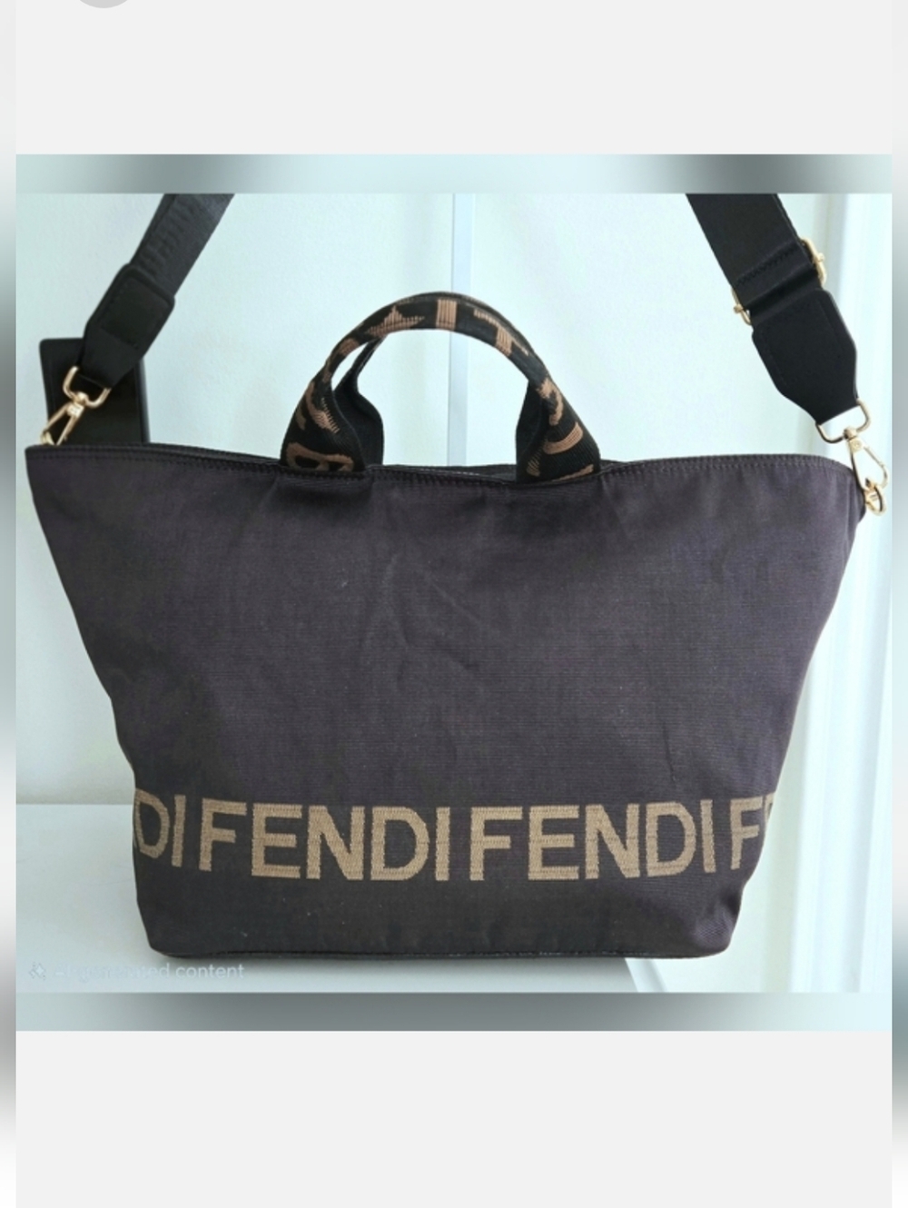 Authentic FENDI Zucca Satchel Crossbody Hobo Laptop Tote Business Breifcase - Picture 12 of 14